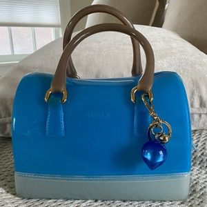Furla handle bag two tone blue
